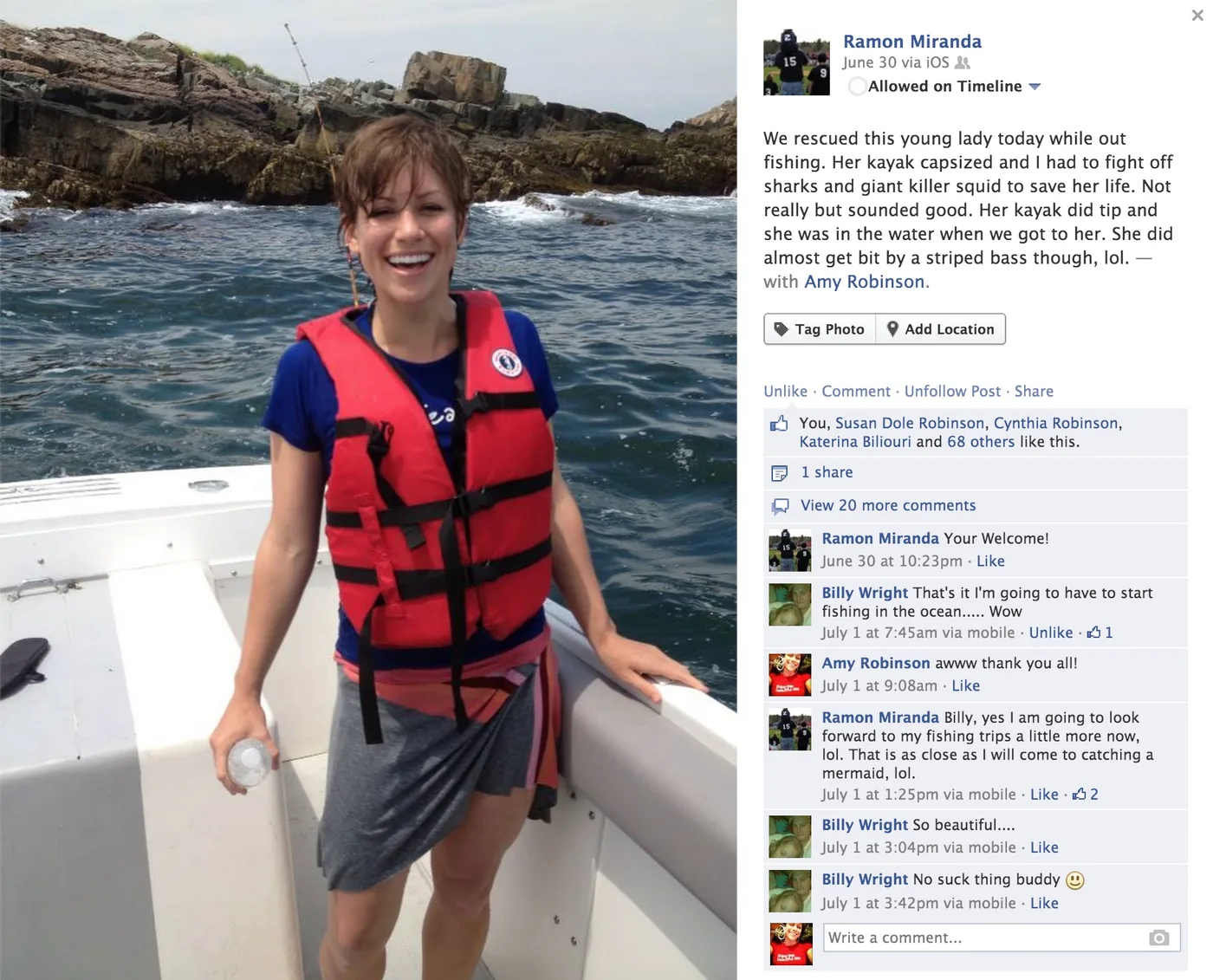 amyleerobinson rescued by fishermen, gopro, wipeout, gopro wipeout