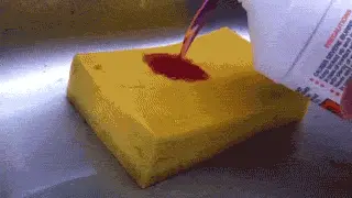 sulfuric acid on a sponge