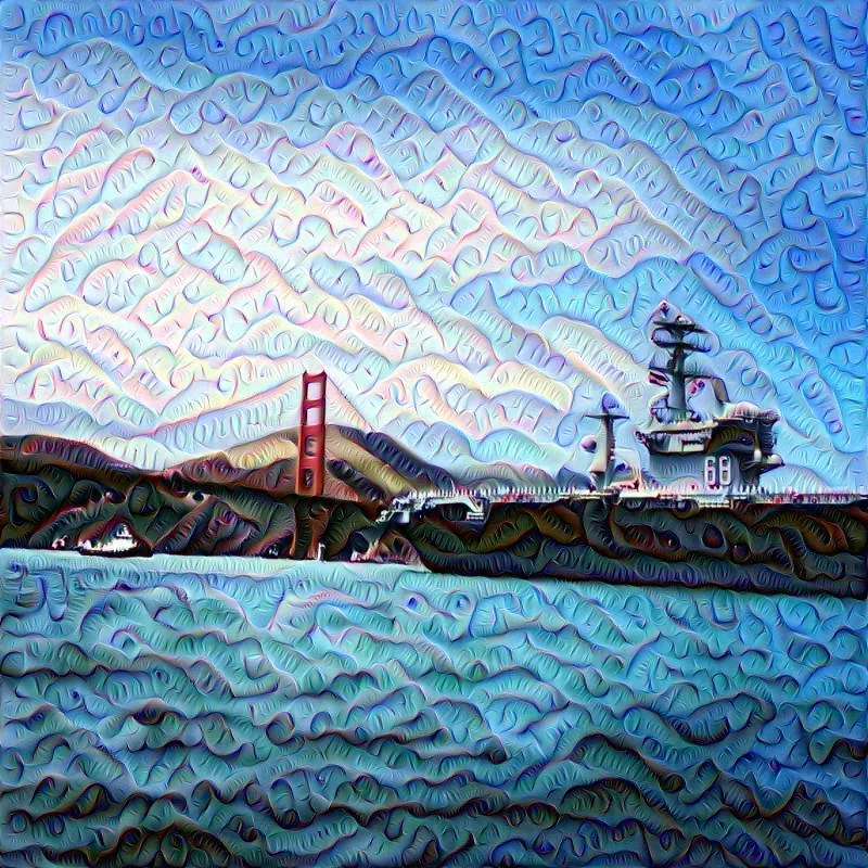 Golden Gate bridge and Destroyer Deep Dream, SF, San Francisco, DeepDream, deep dream, neural nets